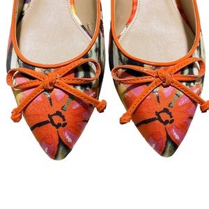 Marc Fisher Colorful Bright Floral Print Pointed Flats